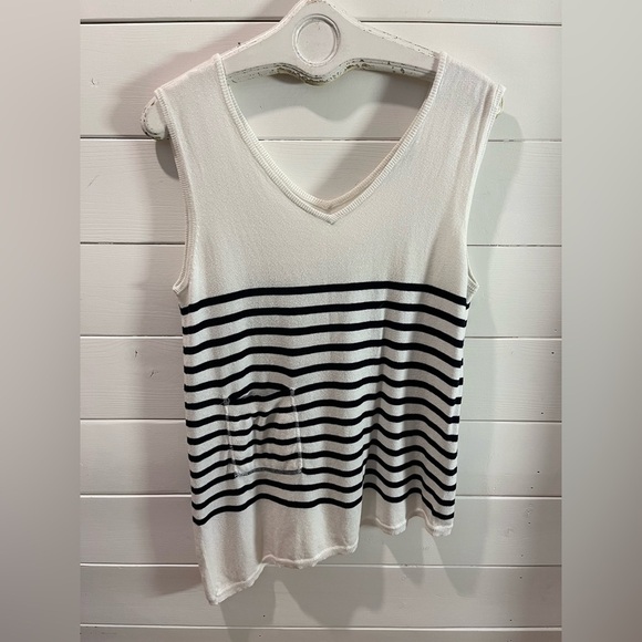 ORLY – Striped Sleeveless Knit Top – Size L - Picture 1 of 7